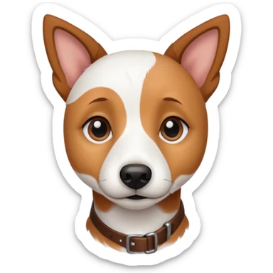 a fully white jack russell the size of a kelpie with light brown ears and a light brown patch on one eye sticker