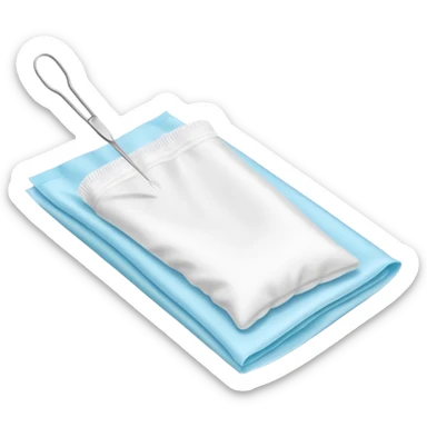 disposable gloves, cotton pads and swabs lying on a table sticker