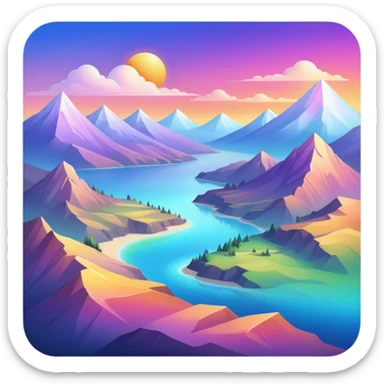 Epic divine legendary complex detailed iridescent gradients aesthetic-scenery sticker