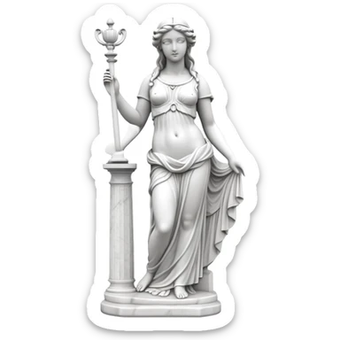 Roman Parian Marble Statue of Aphrodite, classical ancient sculpture of the goddess of love sticker