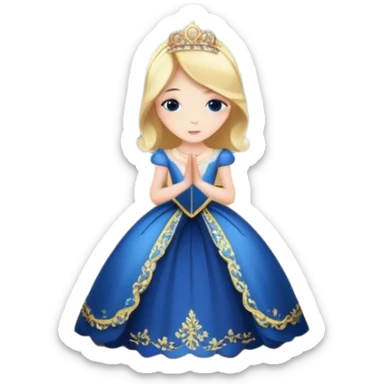 single character bowing or curtseying at a royal ball, with chandeliers in the background sticker