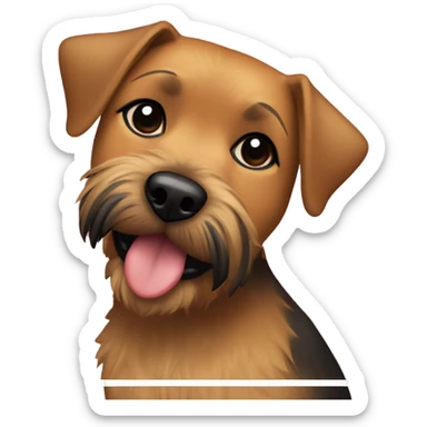 Make an emoji of a girl named nikki with a border terrier that is a Gemini sticker