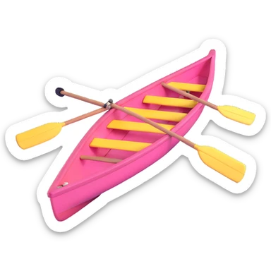pink rowing boat sticker
