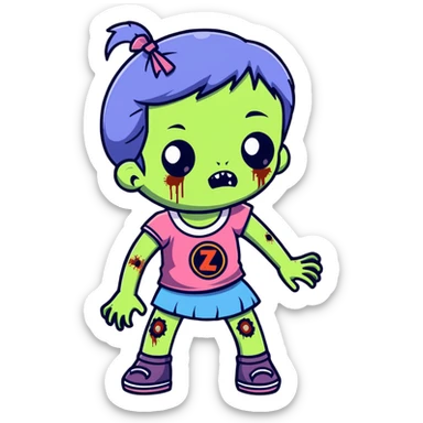 zumbie girl sticker