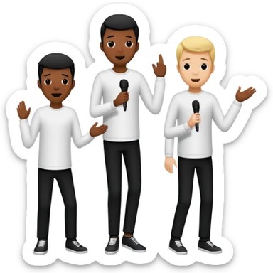 Five silhouettes of singing guys for 'I Want It That Way' by Backstreet Boys sticker