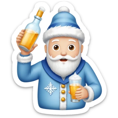 Father Frost Bottle with Popping sticker