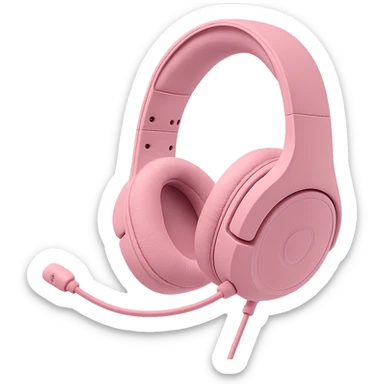 pink game headset sticker
