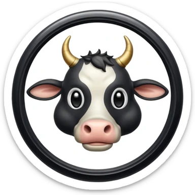 İnek kafalı ayakları olan satürn sticker