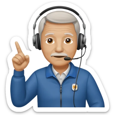 An older coach pacing along the sideline, pointing decisively. sticker