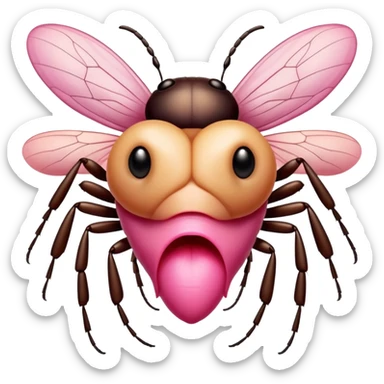 Abeja con labios grandes y uñas largas rosas sticker