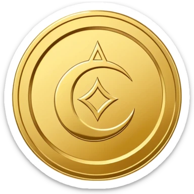 Minimal line-art icon of a coin with a small halal Arabic checkmark (حلال) symbol beside it, clean modern style, simple outlines, straight angle, no background, transparent, represents “halal income / halal money sticker