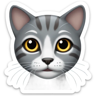 Grey female cat with brown eyes cute sticker