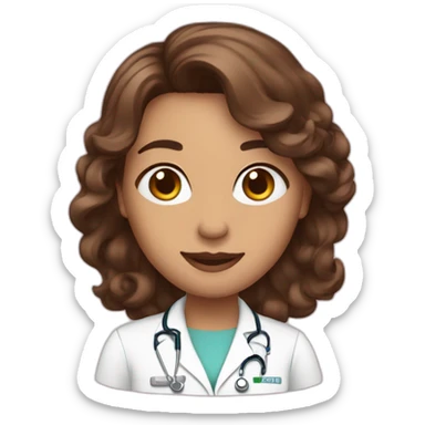 Infirmière 👩🏻‍⚕️ cheveux brun sticker