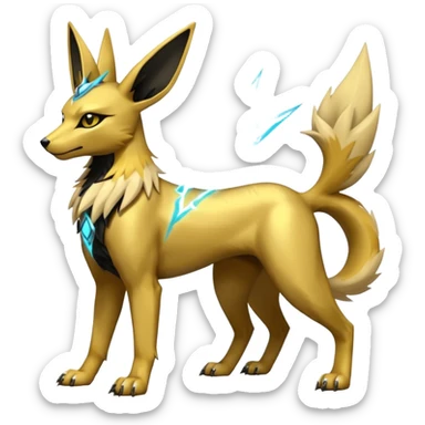 Anubis-Umbreon-Zeraora-Jolteon-Fakémon-hybrid-creature (full body)  sticker