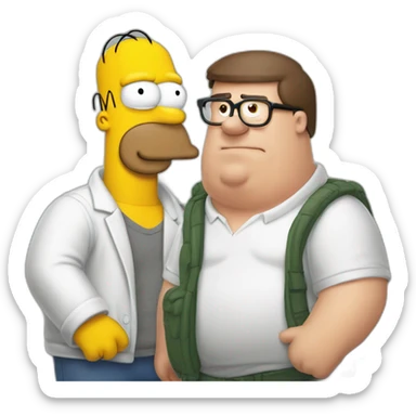 homero simpson and peter griffin sticker
