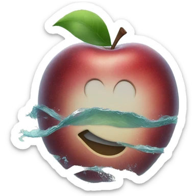 Apple in the ocean sticker