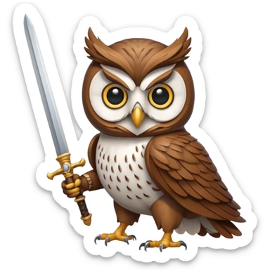 An owl fighting with a sword. sticker