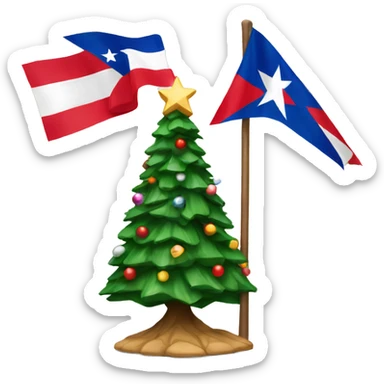 A christmas tree with Puerto Rico flag sticker