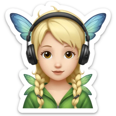 fairy headpones sticker