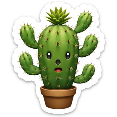 Cactus afraid  sticker
