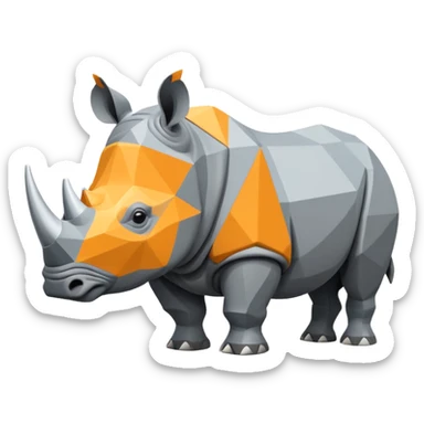 Flat design style rhinoceros sticker