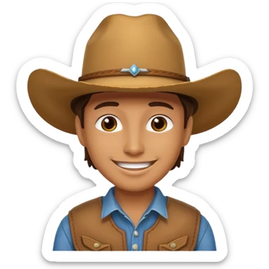 Turn the grinning emoji into one with a cowboy hat on sticker
