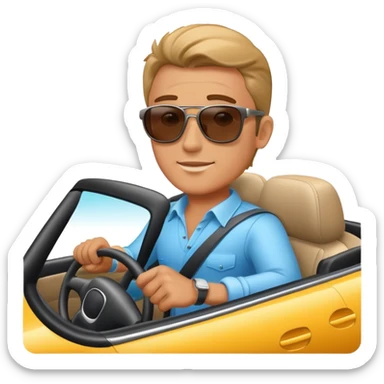 hombre conduciendo un coche sticker