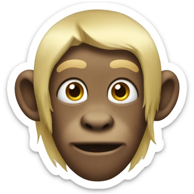monkey with blonde hair sticker