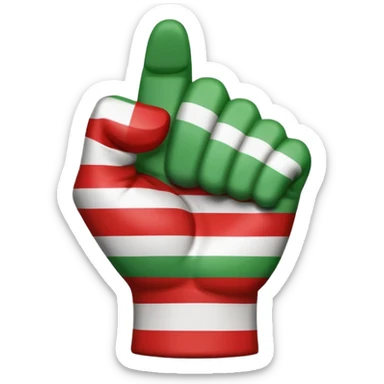 This fist emoji ✊ but instead of yellow it’s the three Italian flag colors. Don’t change anything about the fist shape or shading, just the 3 colors striped  sticker