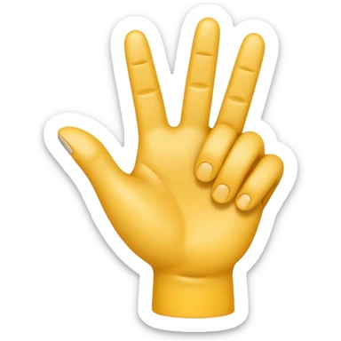 A 3D emoji in iOS emoji aesthetic style of a hand making a trigger-like gesture, with the index finger extended forward and the thumb raised upward, other fingers folded, clean white background, glossy and smooth Apple-style design

 sticker