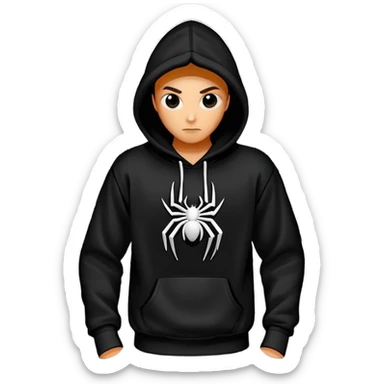 The Black Sp5der Hoodie features a black base with distinctive middle spot where there is a spider web on it, and the whole hoodie is black in the spider web in the middle is black with the no spider in the middle, NO SPIDER just a web sticker