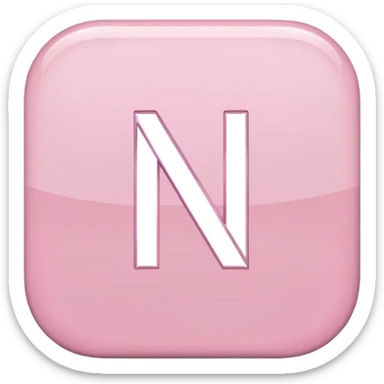 Netflix aesthetic "N" logo in pastel pink sticker