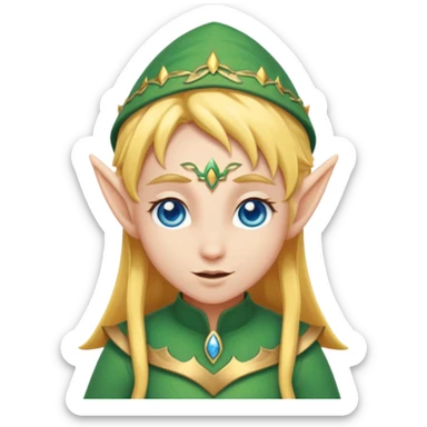 elf with bright hair and blue eyes sticker