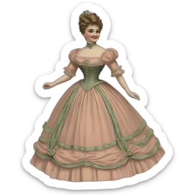 Lady Twirl Dress Victorian 1900 sticker