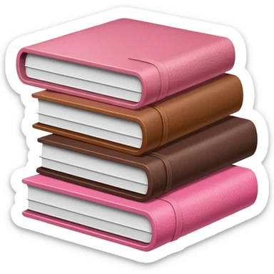 pink and brown file pile of 3 sticker