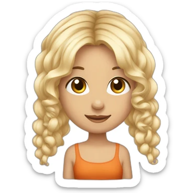 Criança de cabelo loiro enrolado e branca sorrindo sticker