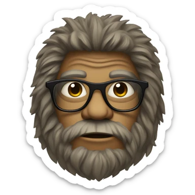 Sasquatch wearing glasses, a polo shirt, and khaki pants sticker