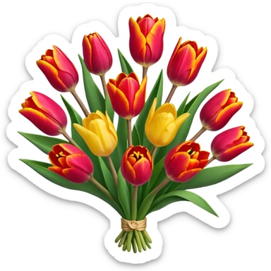 4k, 8000x8000px, still life render masterpiece. Lush, full, vivid, colorful highly detailed, ultra realistic, Angelique (Tulipa ‘Angelique’) bouquet  sticker