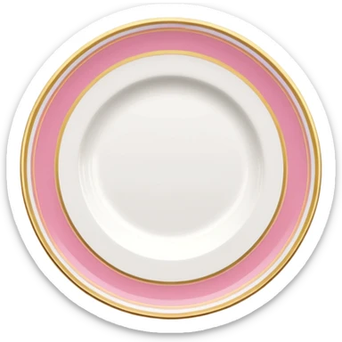 A luxurious plate with pink accents and elegant details,  sticker