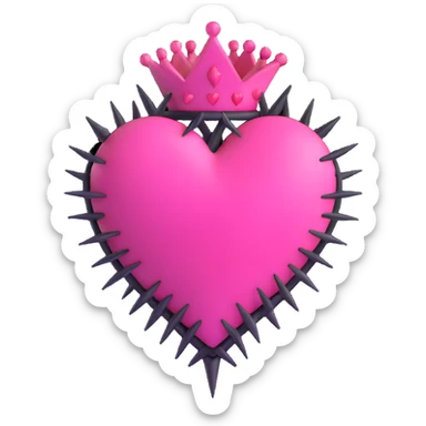pink heart with thorns sticker