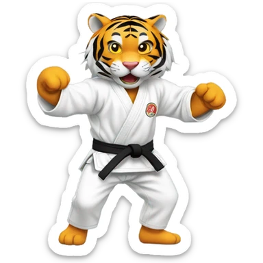 Tiger jiu-jitsu fighting sticker