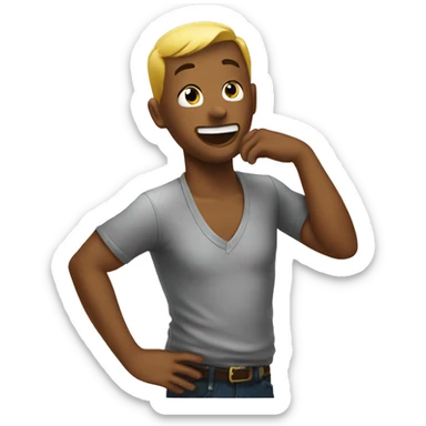 emoji grabbing his neck sticker