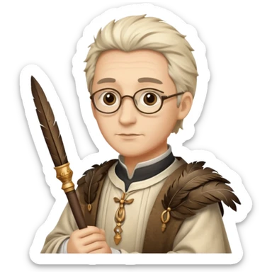 ancient Feathered pen scholar sticker