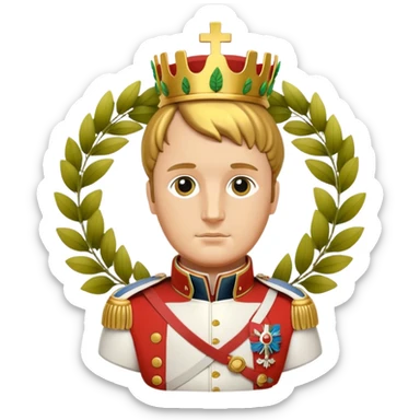 Laurel wreath napoleon golden statue sticker