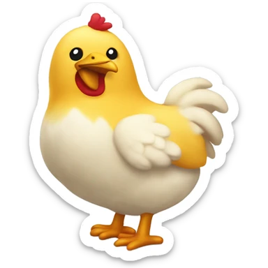 peluche de pollito con expresión alegre sticker