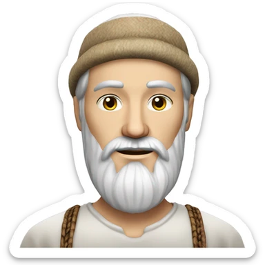 photorealistic white slavic peasant with beard  Slavic ethnic clothing sticker