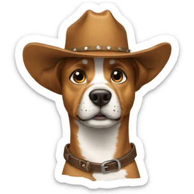 Dog dog dog dog cowboy sticker
