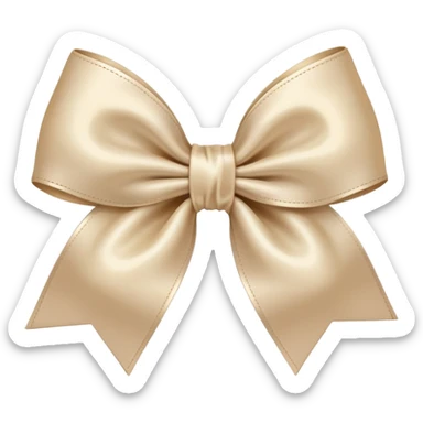 Pale Beige bow sticker