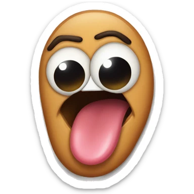 Sticking out tongue with tear sticker