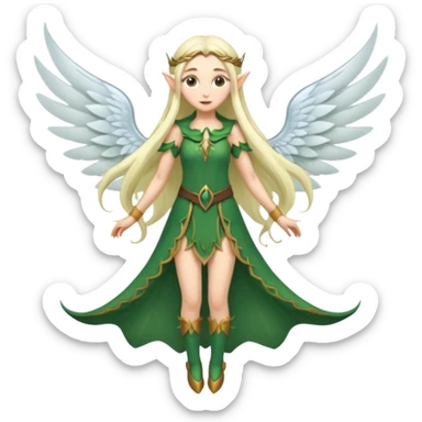 elf girl with wings ，full body sticker